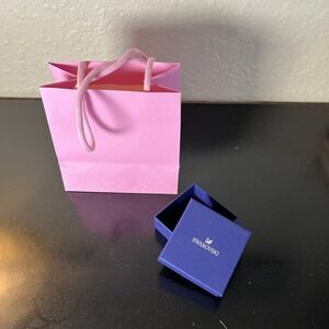 Swarovski Jewelry Gift Packaging Set Pink Mini Shopping Bag and Blue Box